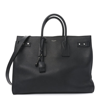 Saint Laurent Grained Calfskin Large Souple Sac De Jour Black 1 of 11