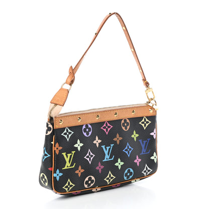Louis Vuitton Monogram Multicolor Pochette Accessories Black 3 of 9