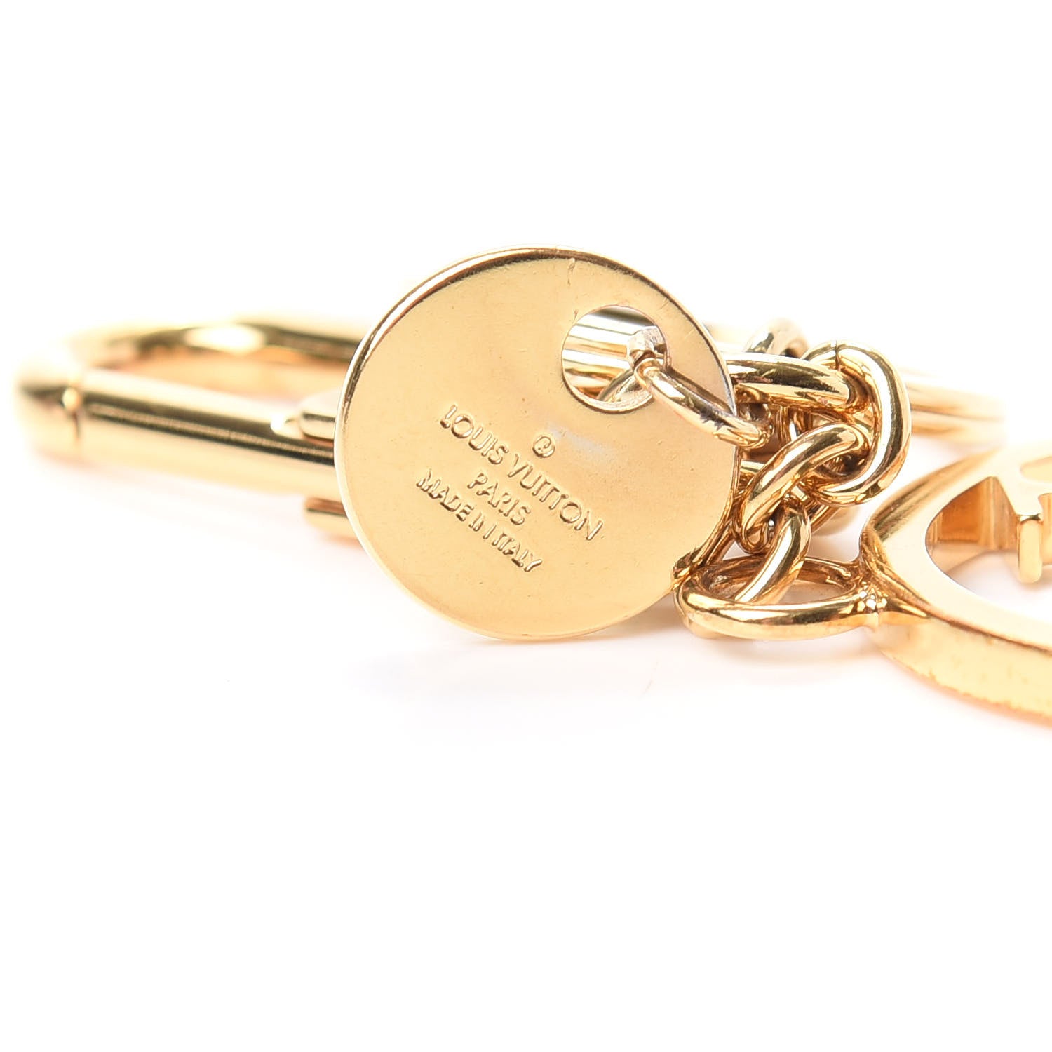 Louis Vuitton LV Circle Bag Charm Key Holder Gold 3 of 5