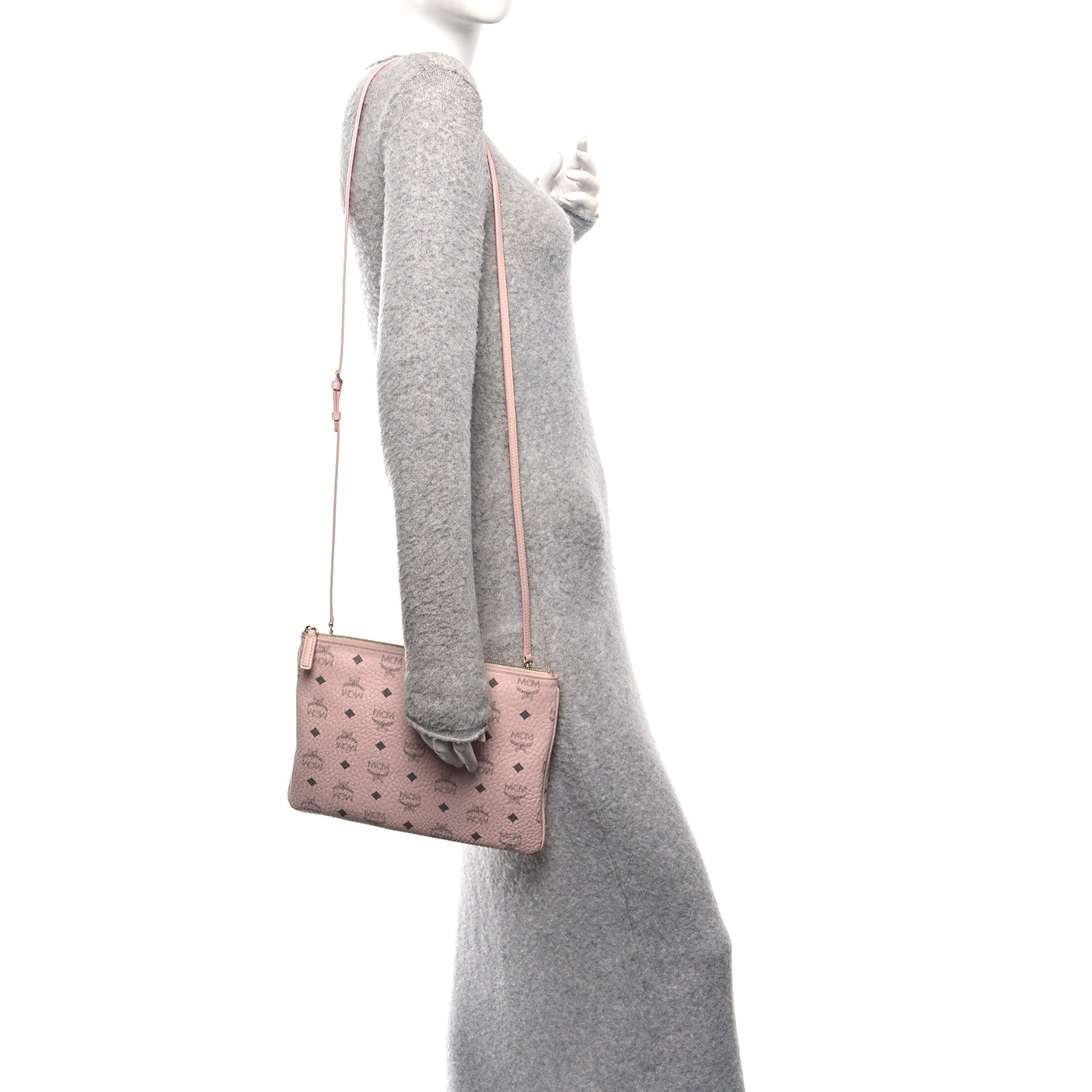 MCM Visetos Medium Crossbody Pouch Soft Pink 2 of 10