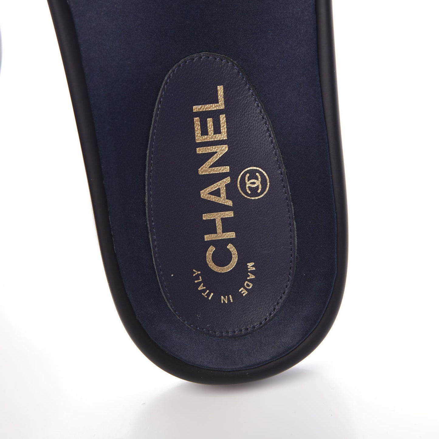 Canvas Chain Flat Sandals 40 Marine