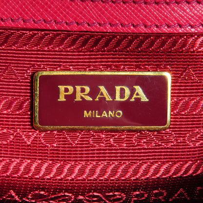 Prada Saffiano Lux Mini Double Zip Tote Peonia 10 of 13