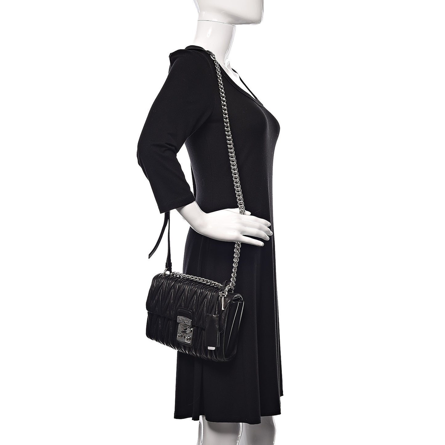 Nappa Matelasse Flap Black