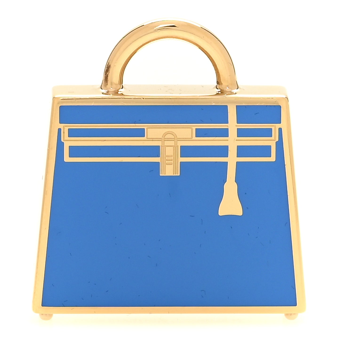 Metal Lacquered Permabrass Kelly Curiosite Charm Bleu