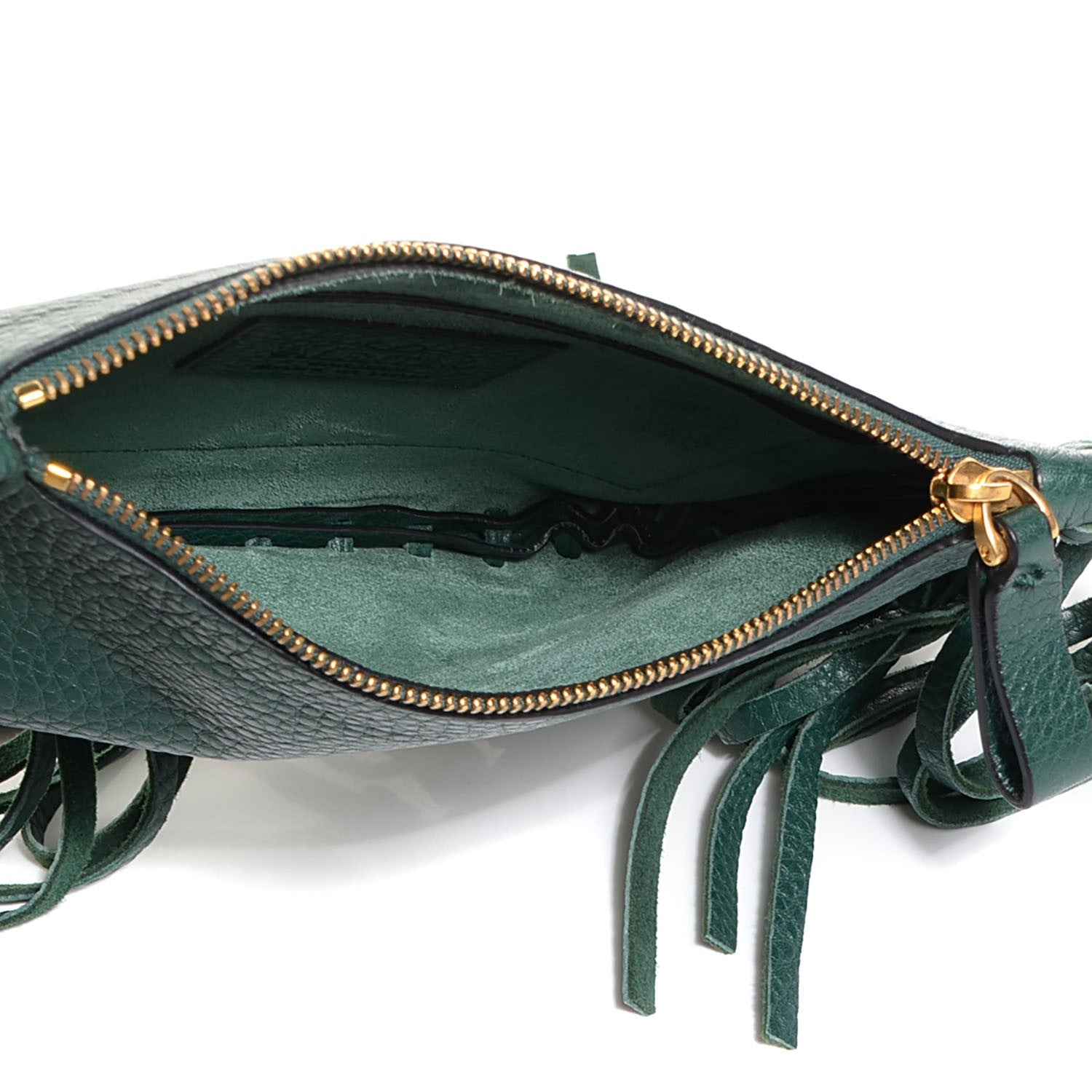 Valentino Garavani Pebbled Calfskin C-Rockee Zodiac Fringe Clutch Light Emerald 6 of 9