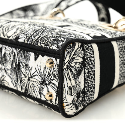 Christian Dior Canvas Embroidered Toile De Jouy Mini Lady D-Lite White Black 11 of 13