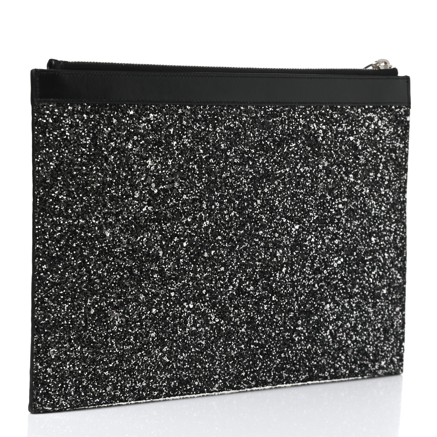 Saint Laurent Calfskin Glitter Zipped Tablet Holder Black 3 of 6