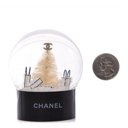 Chanel Glass Small Christmas Tree Shopping Bag Snow Globe 2 of 5