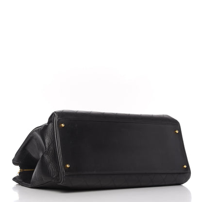 Chanel Calfskin Stitched XL Weekender Black 4 of 12