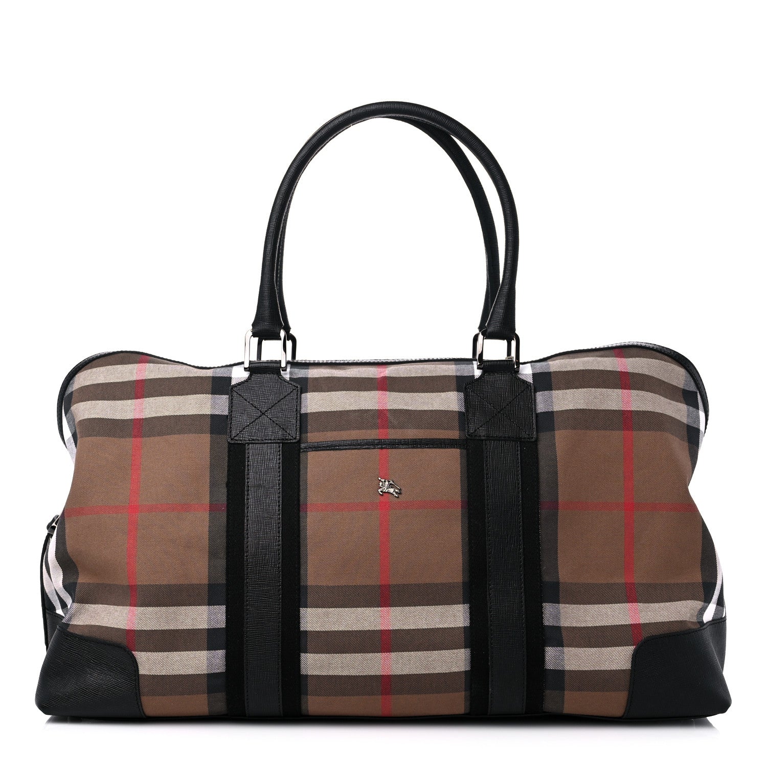 Burberry Canvas Check Duffle Bag Dark Brown 1 of 11