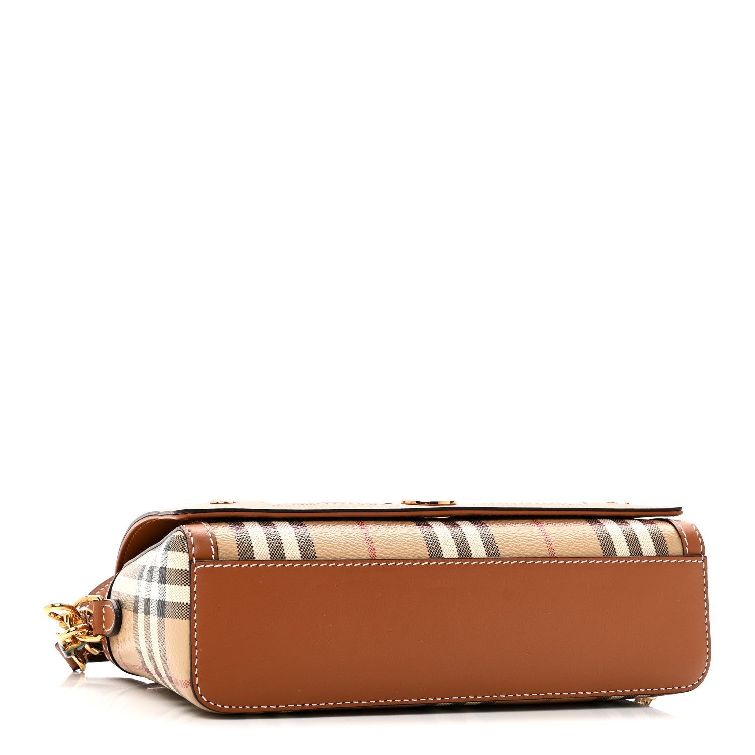Burberry Coated Canvas Calfskin Vintage Check Small Note Crossbody
