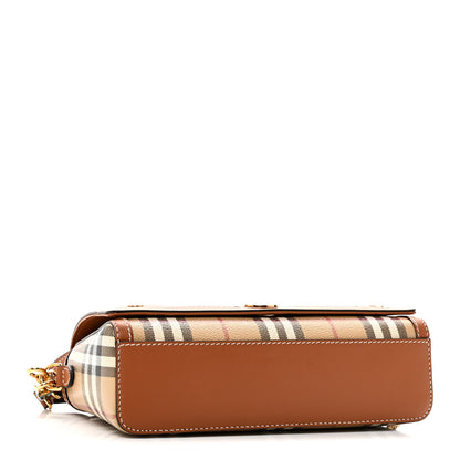 Burberry Coated Canvas Calfskin Vintage Check Small Note Crossbody Bag Briar Brown 4 of 9