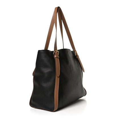 Prada Vitello Phenix Shopping Tote Black Caramel 2 of 12