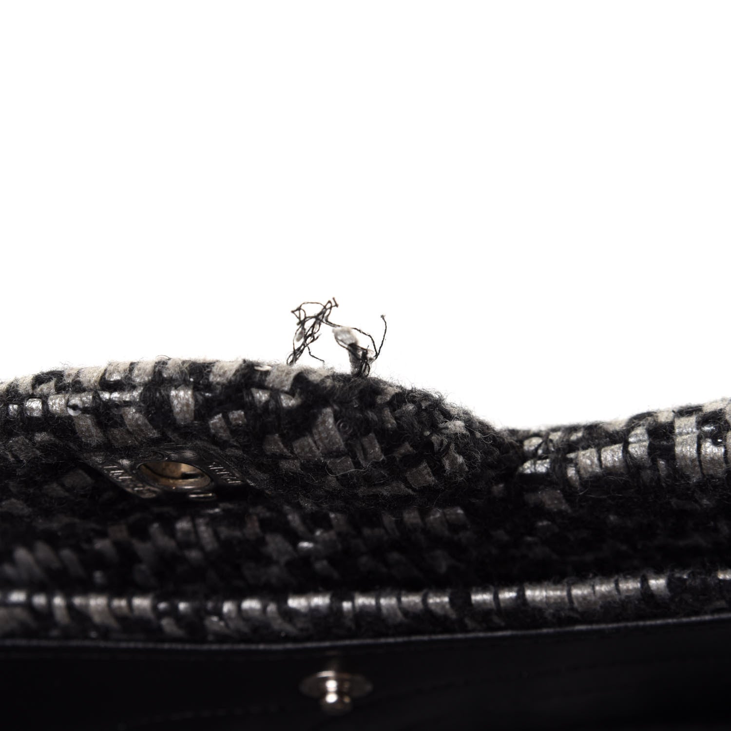 Chanel Sequin Tweed Jumbo Double Flap Black Grey 10 of 10