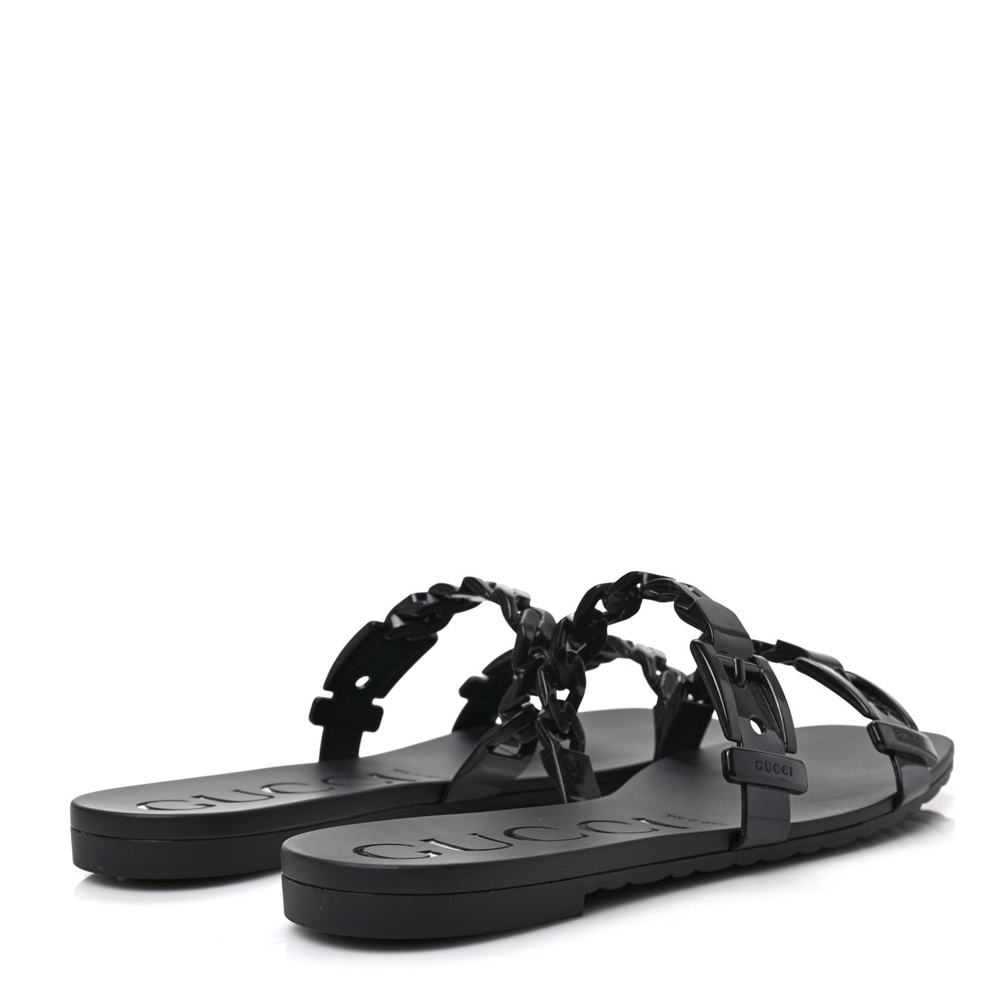 Rubber Womens Slide Sandals 38 Black