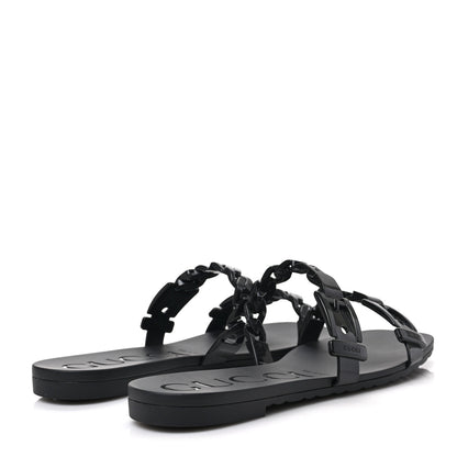 Gucci Rubber Womens Slide Sandals 38 Black 4 of 6
