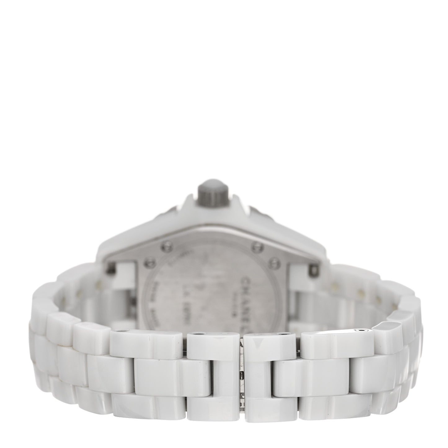Stainless Steel Ceramic Diamond Pave Bezel 33mm J12 Quartz Watch White