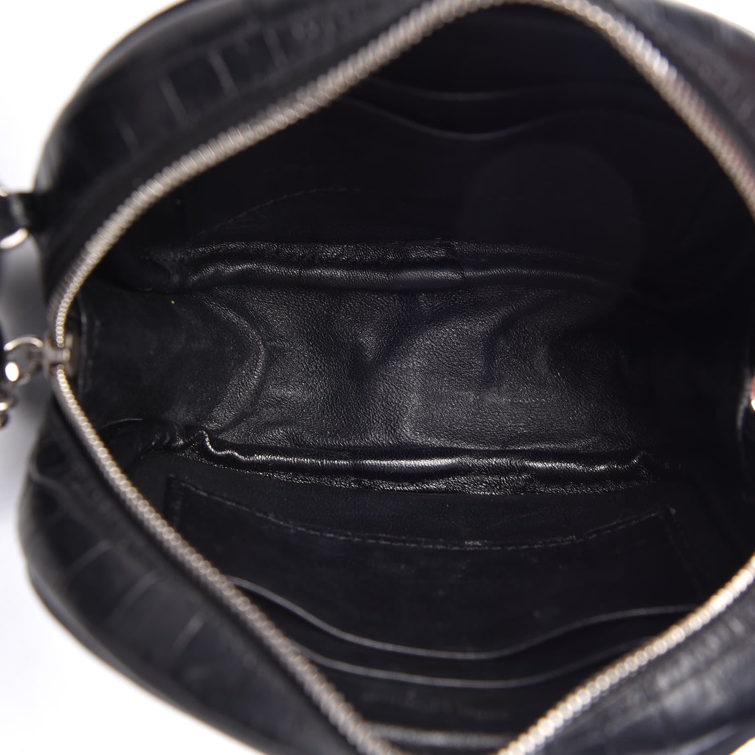 Saint Laurent Calfskin Crocodile Embossed Monogram Blogger Bag Black 5 of 10