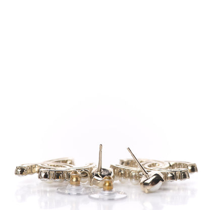 Chanel Crystal Pearl Dazzling Domino CC Drop Earrings Gold 3 of 4