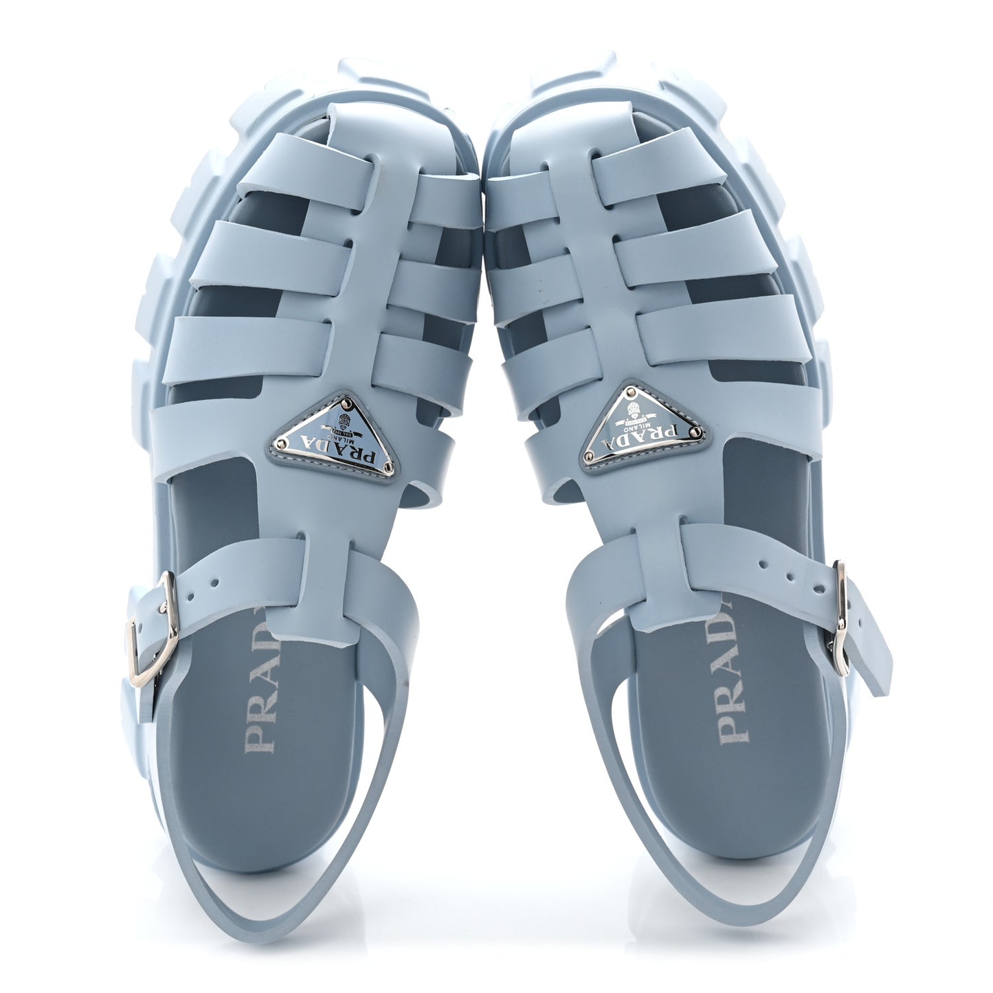 Foam Rubber Metal Triangle Logo Monolith 55mm Cage Sandals 39 Cielo