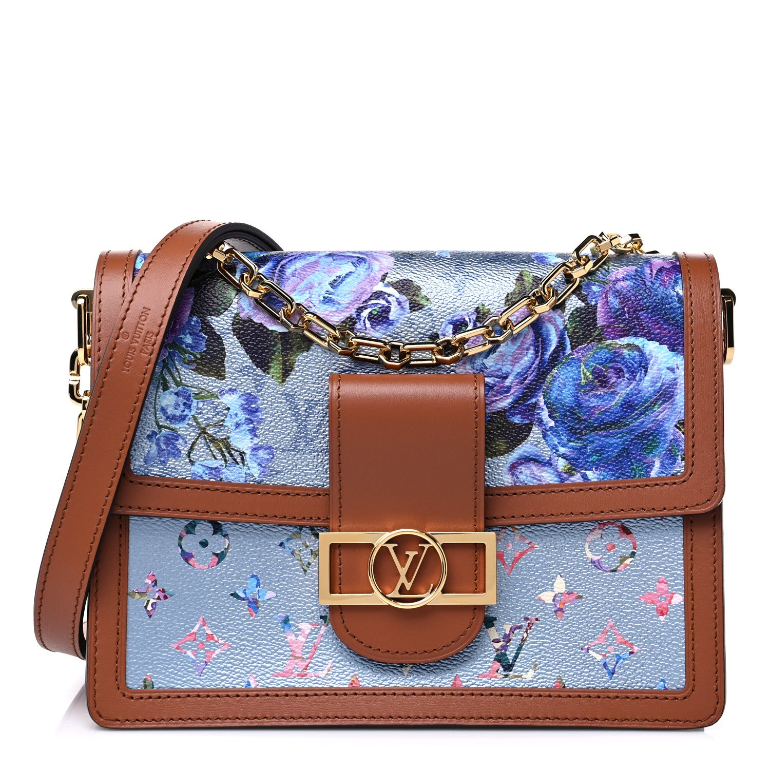 Louis Vuitton Metallic Monogram LV Garden Dauphine MM Blue 1 of 8