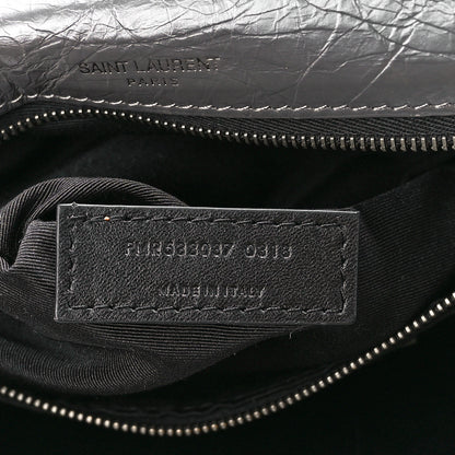 Saint Laurent Crinkled Calfskin Matelasse Monogram Baby Niki Chain Satchel Storm 7 of 11