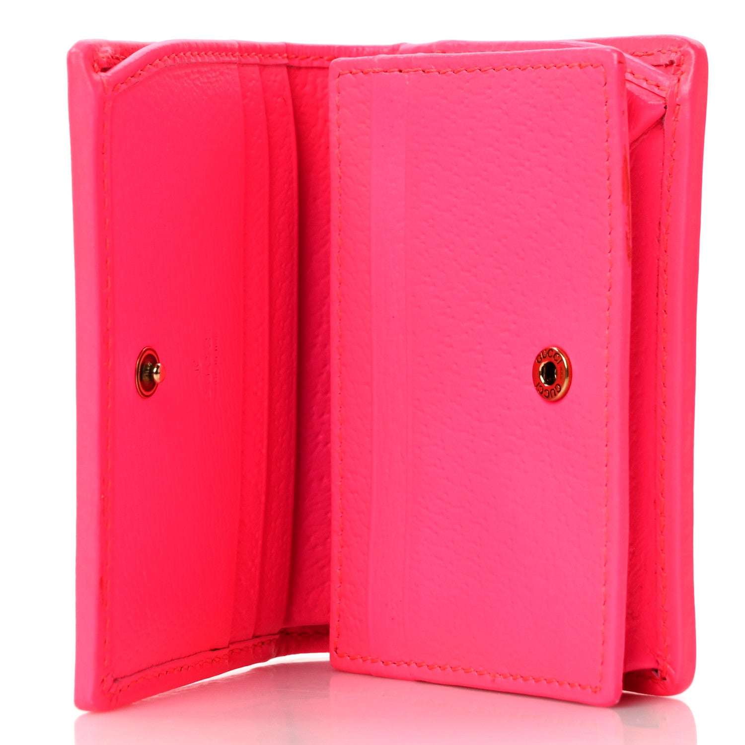 Gucci Calfskin Flora Print Zumi Card Case Fuxia Fluo 5 of 12