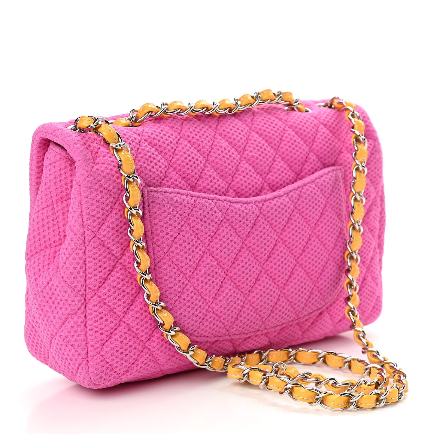 Neoprene Quilted Medium Single Flap Pink