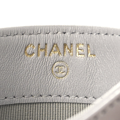Chanel Lambskin Quilted Card Holder Grey 6 of 8