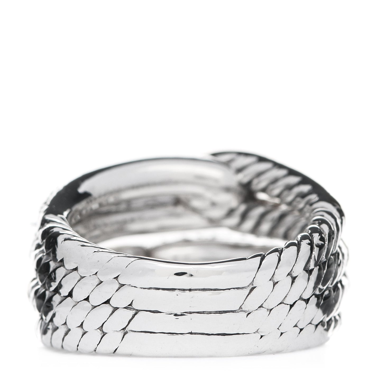 Sterling Silver 18K Yellow Gold Diamond Loop Labyrinth Ring 51 5.75