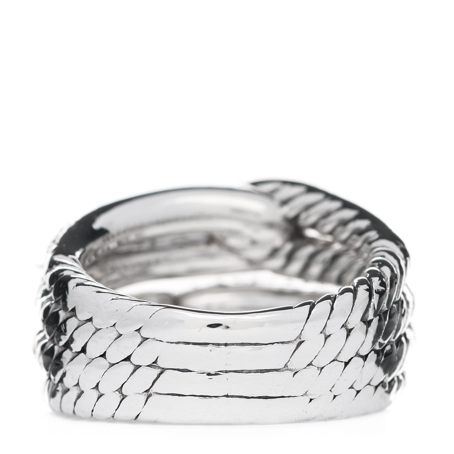 David Yurman Sterling Silver 18K Yellow Gold Diamond Loop Labyrinth Ring 51 5.75 3 of 4
