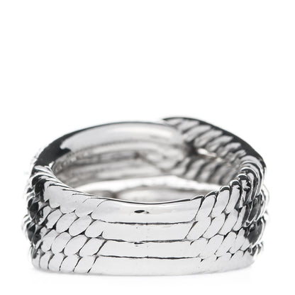 David Yurman Sterling Silver 18K Yellow Gold Diamond Loop Labyrinth Ring 51 5.75 3 of 4