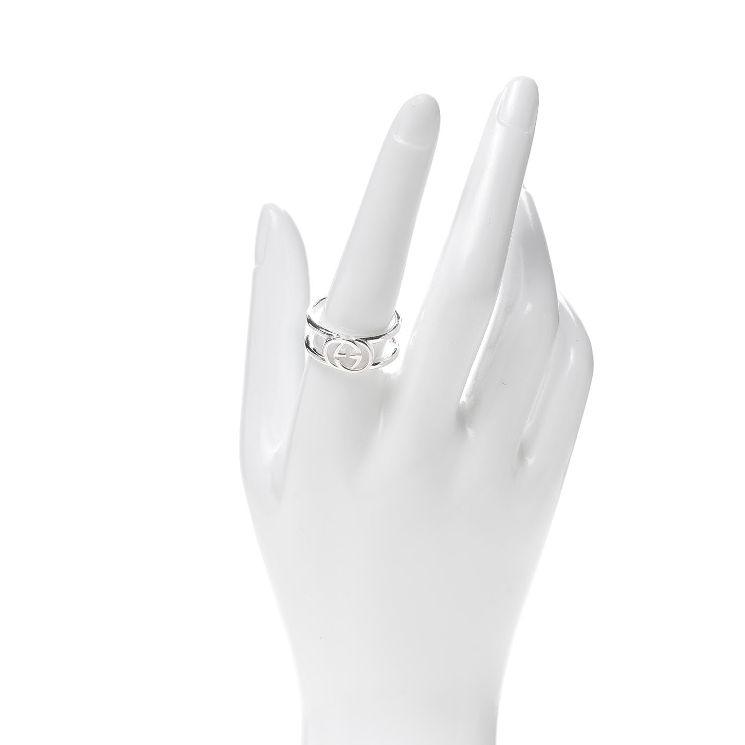 Gucci Sterling Silver 9mm Interlocking G Ring 61 9.5 2 of 5