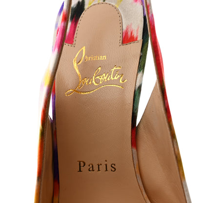 Christian Louboutin Satin Bouquet Vendome Sling 120 Pumps 38.5 Multicolor 6 of 8