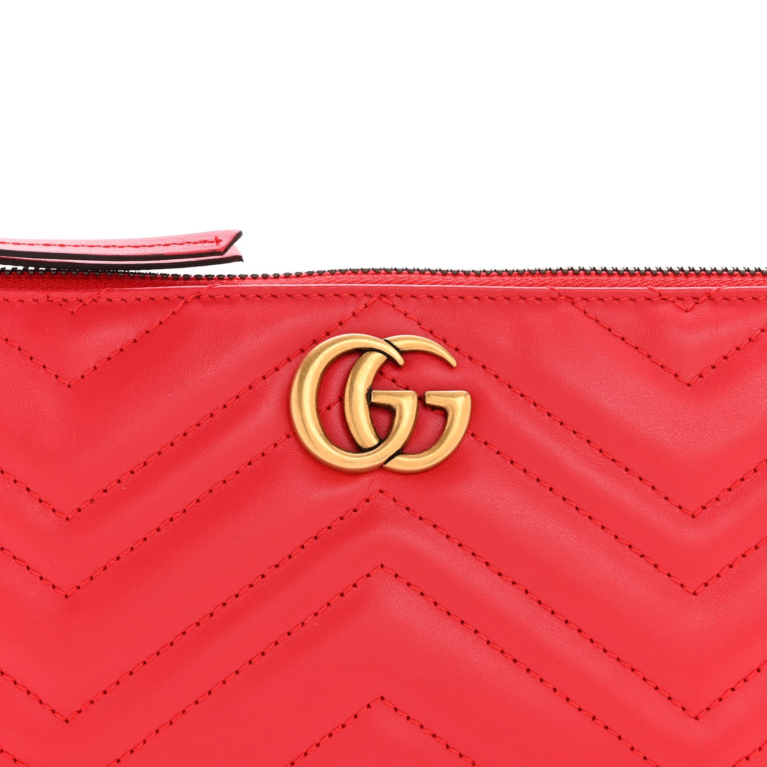 Gucci Calfskin Matelasse Chevron GG Marmont Sling Shoulder Bag Rosso 8 of 11