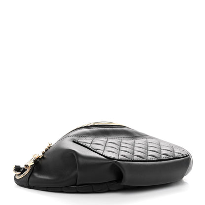 Chanel Lambskin Quilted Waist Bag Fanny Pack Black 4 of 11