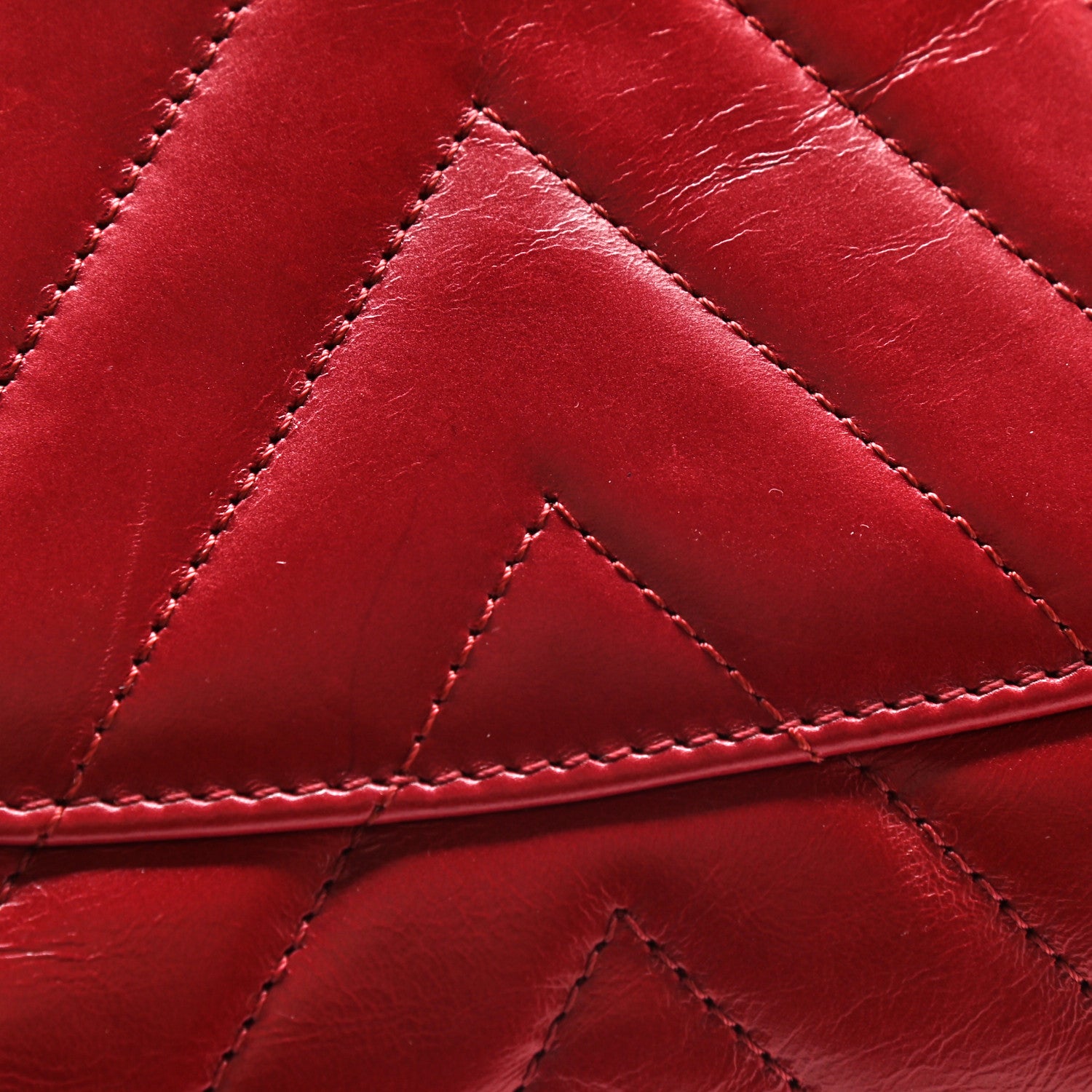Chanel Calfskin Chevron Quilted Small Coco Handle Flap Red 13 of 13