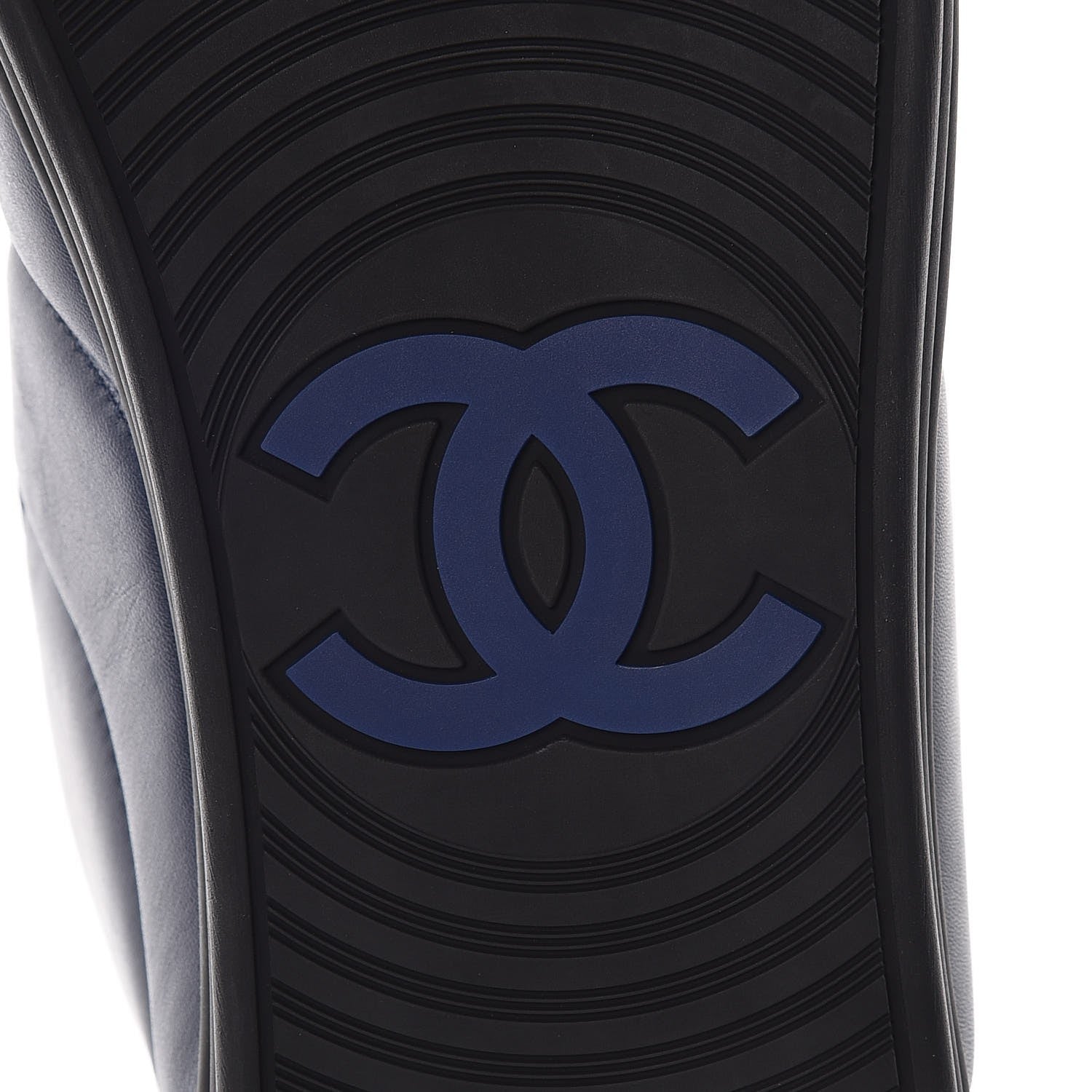 Chanel Calfskin Mens Zipped Sneakers 43 Navy 7 of 9