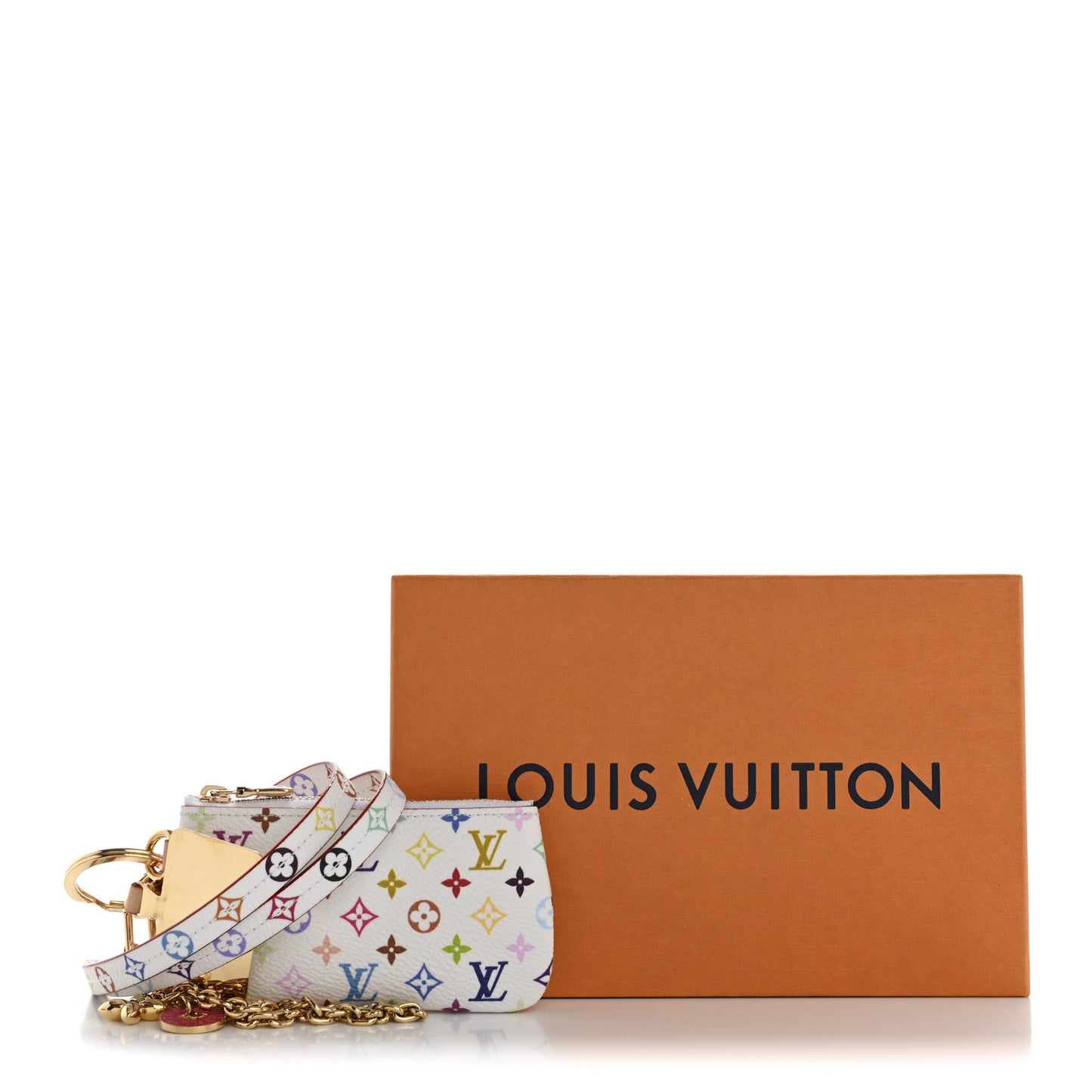 LV X TM Monogram Multicolor Phone Holder White