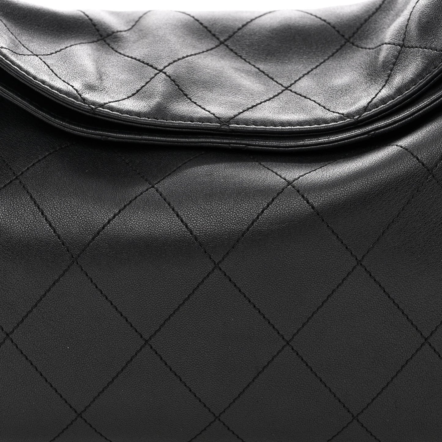 Lambskin Stitched Medium Ultimate Soft Tote Black