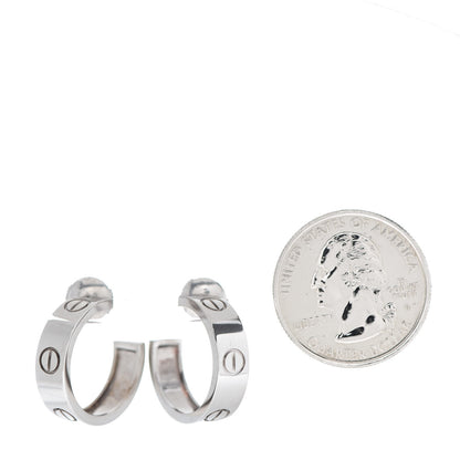 Cartier 18K White Gold 5.5mm LOVE Hoop Earrings 2 of 5