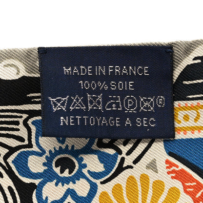 Hermes Silk Bingata Twilly Vert Black Saumon 3 of 5