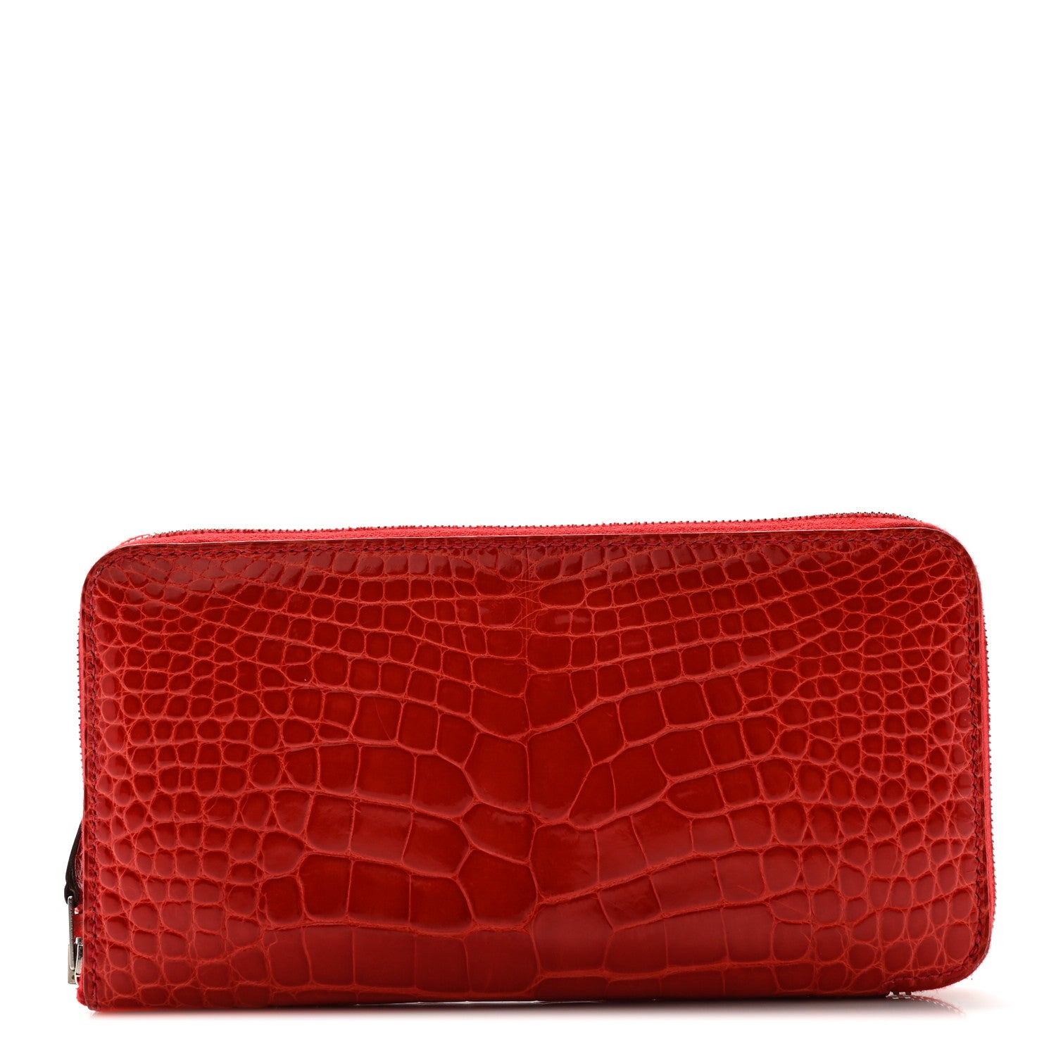 Hermes Shiny Alligator Azap Wallet Geranium 1 of 15