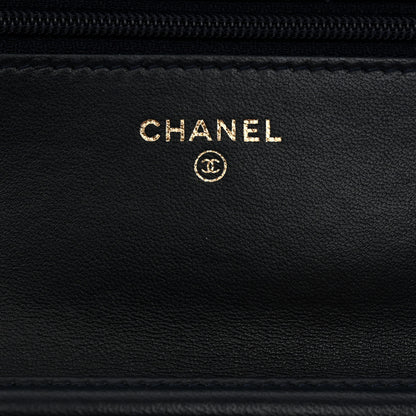 Chanel Lambskin Quilted Pearl Crush Wallet on Chain WOC Navy 6 of 12