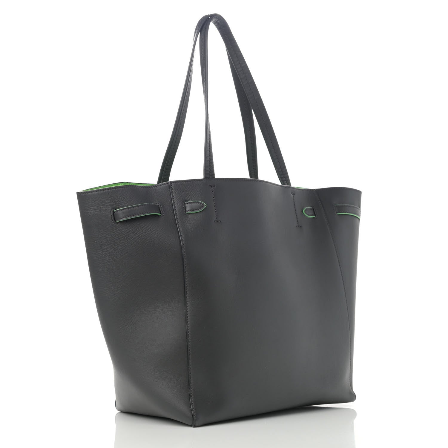 Celine Smooth Calfskin Small Tassel Cabas Phantom Gray Green 3 of 11