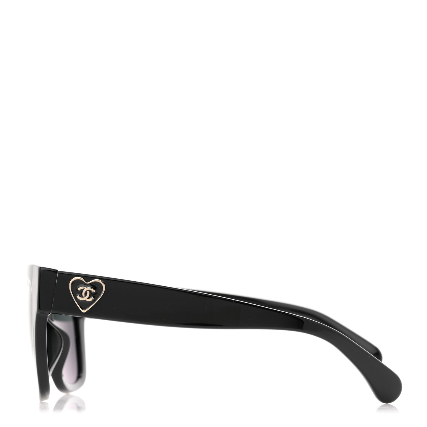 Acetate Square CC Heart Sunglasses 5478-A Black