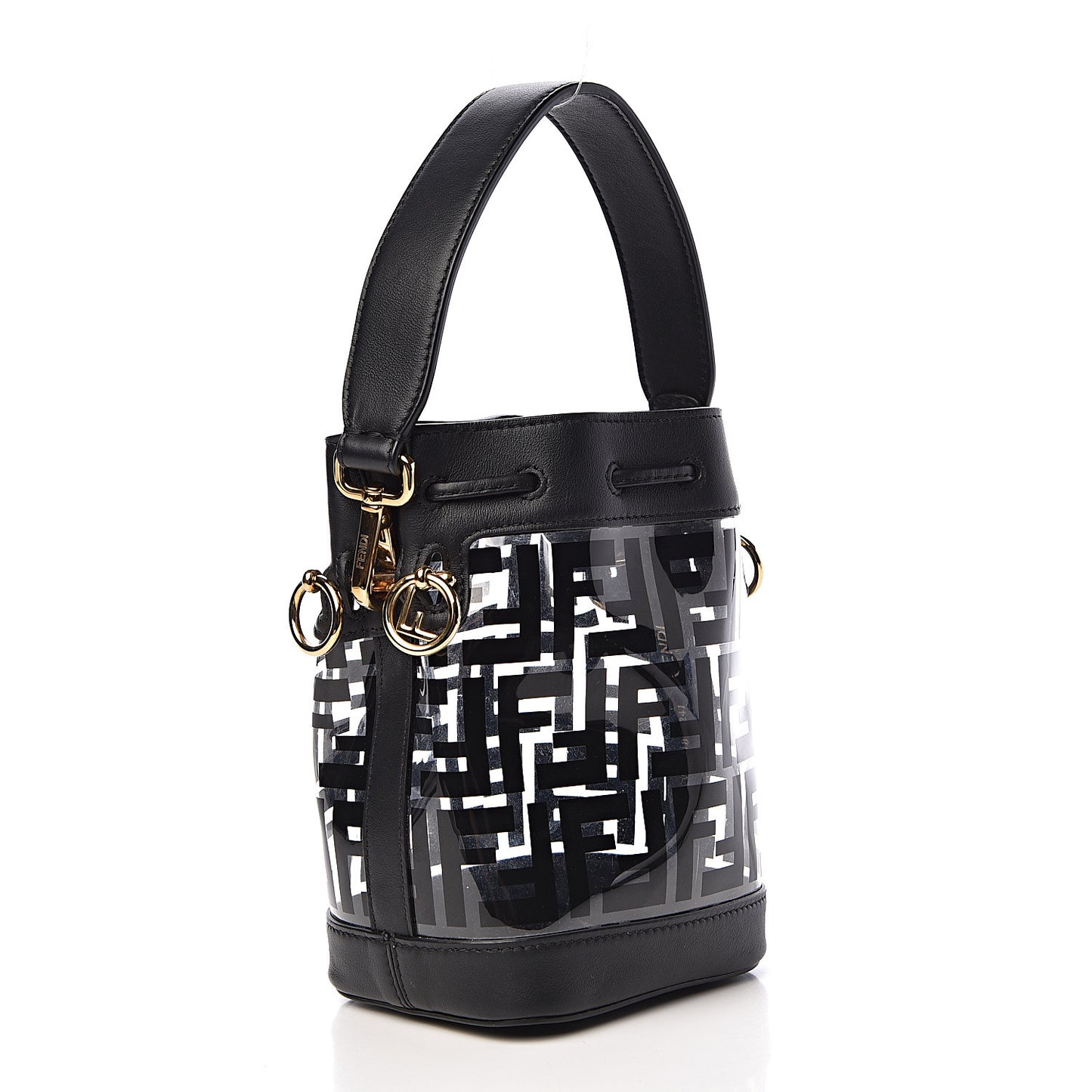 TPU FF Vitello Grace F is Fendi Mini Mon Tresor Bucket Bag Black