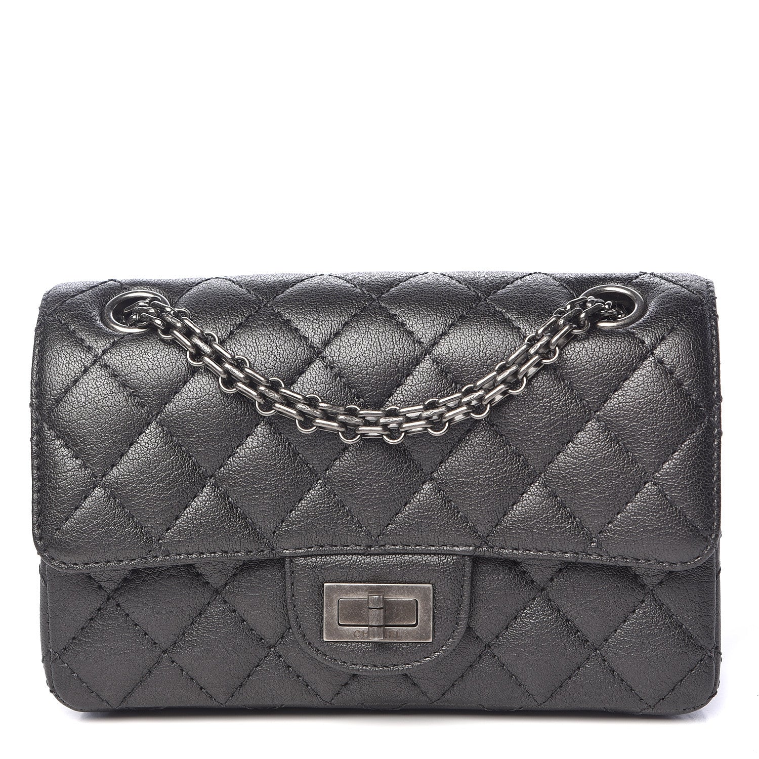 Chanel Metallic Sheepskin Quilted 2.55 Reissue Mini Flap Dark Silver 1 of 11