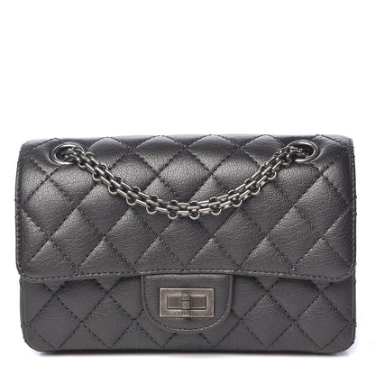 Chanel Metallic Sheepskin Quilted 2.55 Reissue Mini Flap Dark Silver 1 of 11