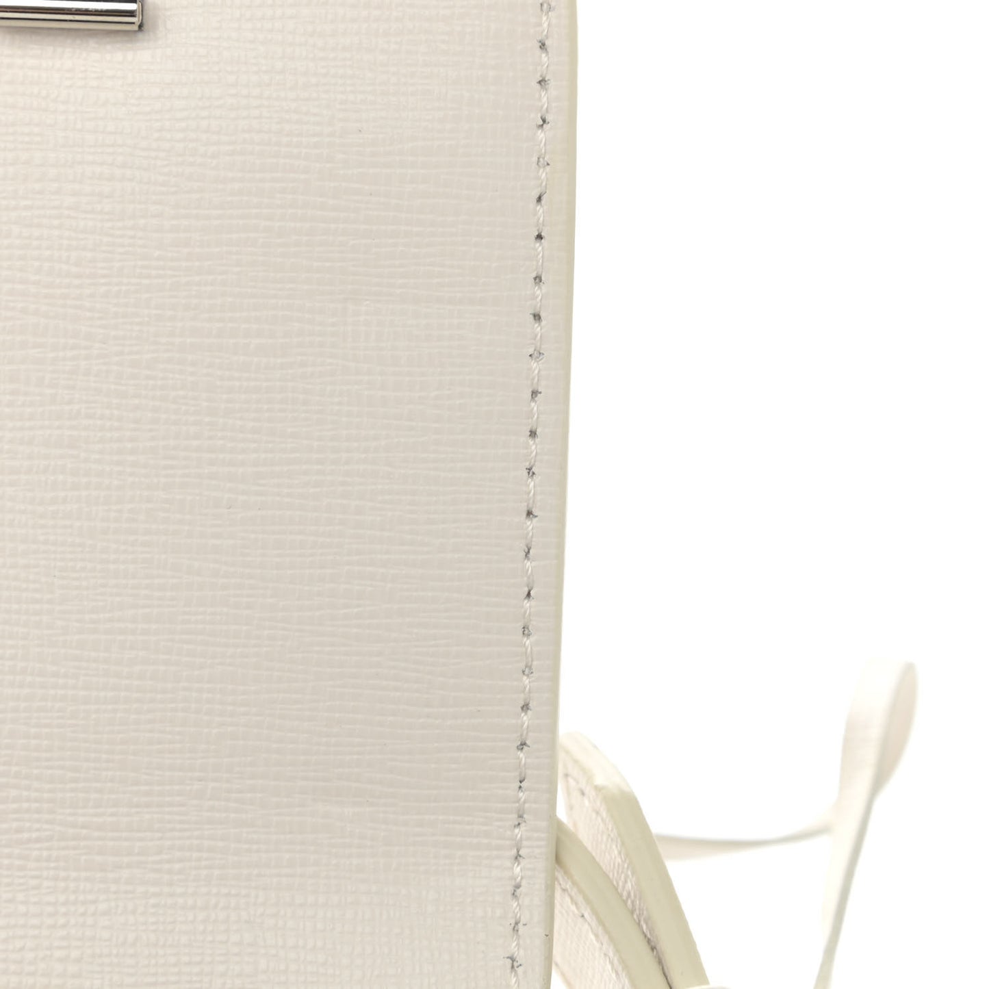 Saffiano Striped Baby Flap White Black